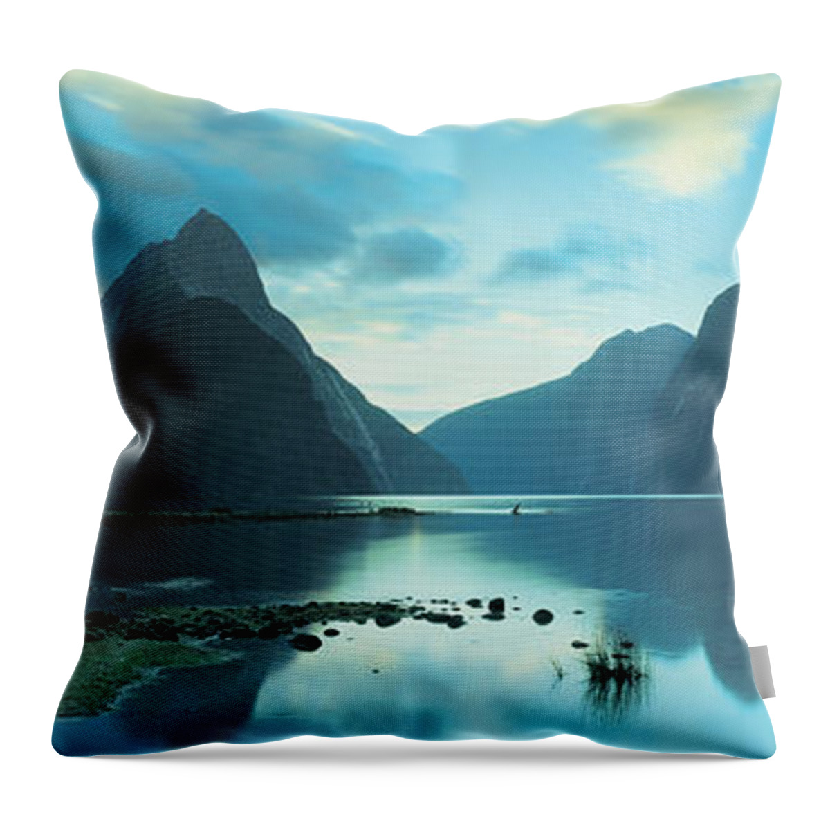 Photography Throw Pillow featuring the photograph South Island, Milford Sound, New Zealand by Panoramic Images