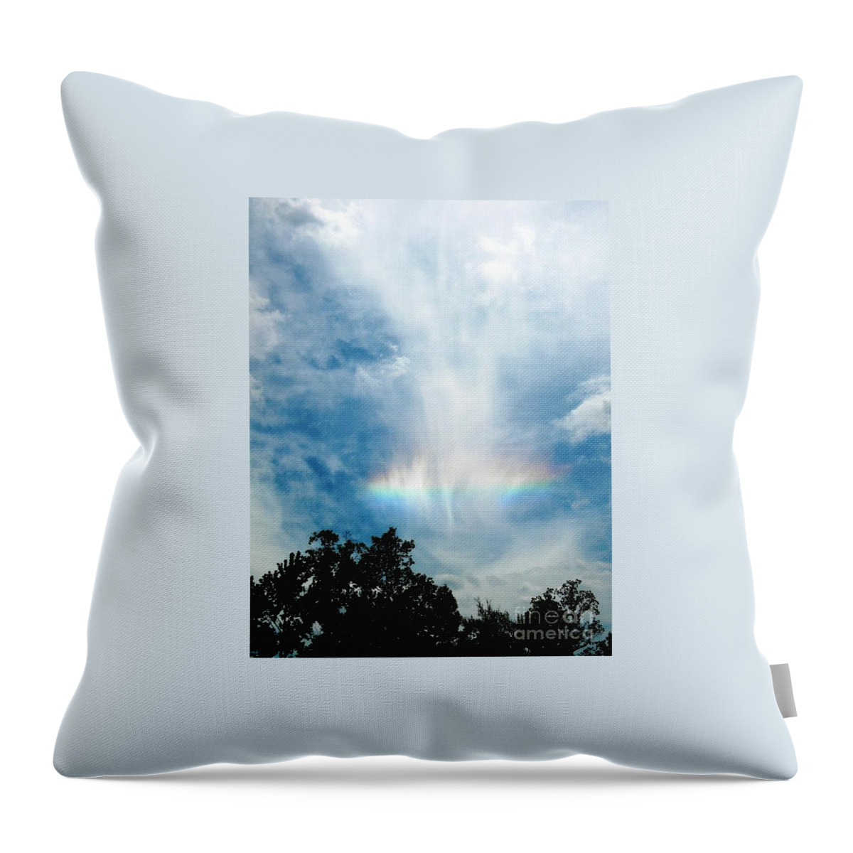 Postcard Throw Pillow featuring the digital art Southern Rainbow Cloud by Matthew Seufer