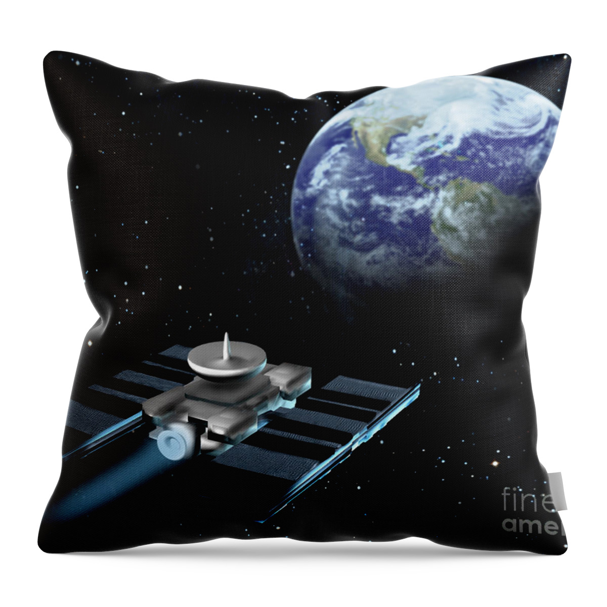 Artwork Throw Pillow featuring the photograph Space Exploration, Earth, Illustration by Spencer Sutton