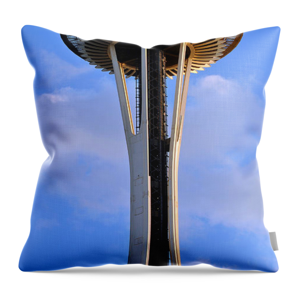 Icon Throw Pillow featuring the photograph Space Needle by Frank Larkin