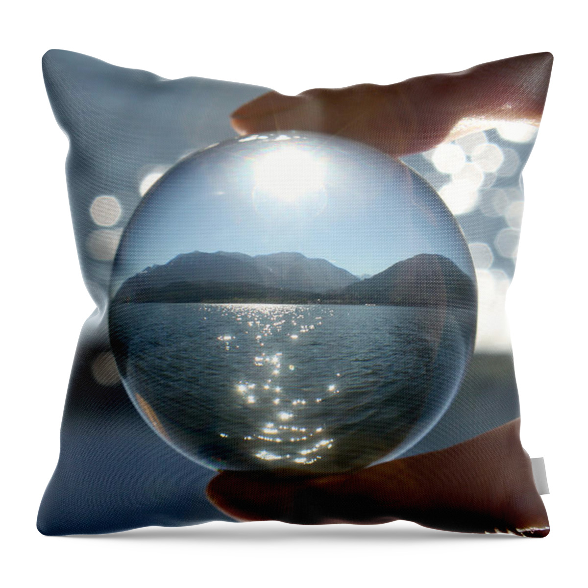Sparkles Throw Pillow featuring the photograph Sparkles On The Water by Cathie Douglas