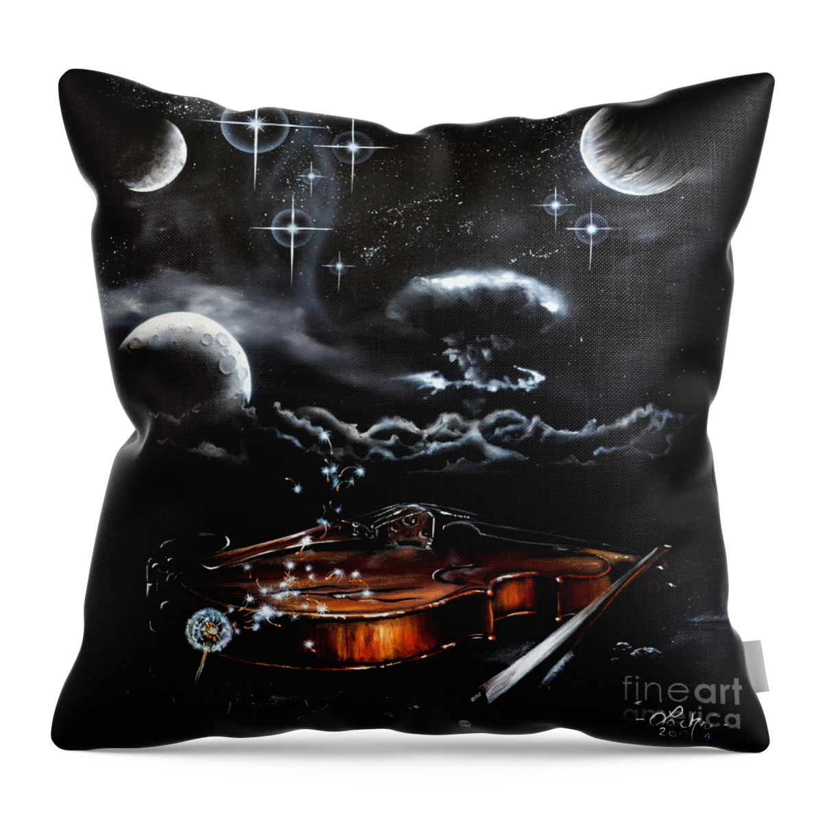 Violin Throw Pillow featuring the painting Speak by Lachri