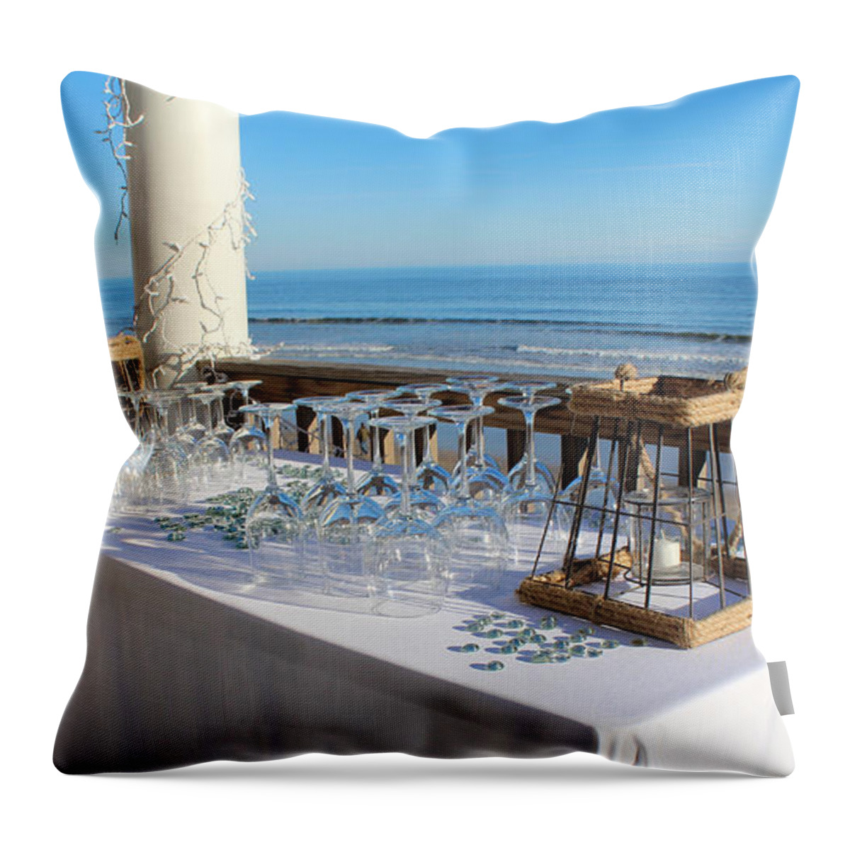 Beach Throw Pillow featuring the photograph Special Event At The Beach by Cynthia Guinn
