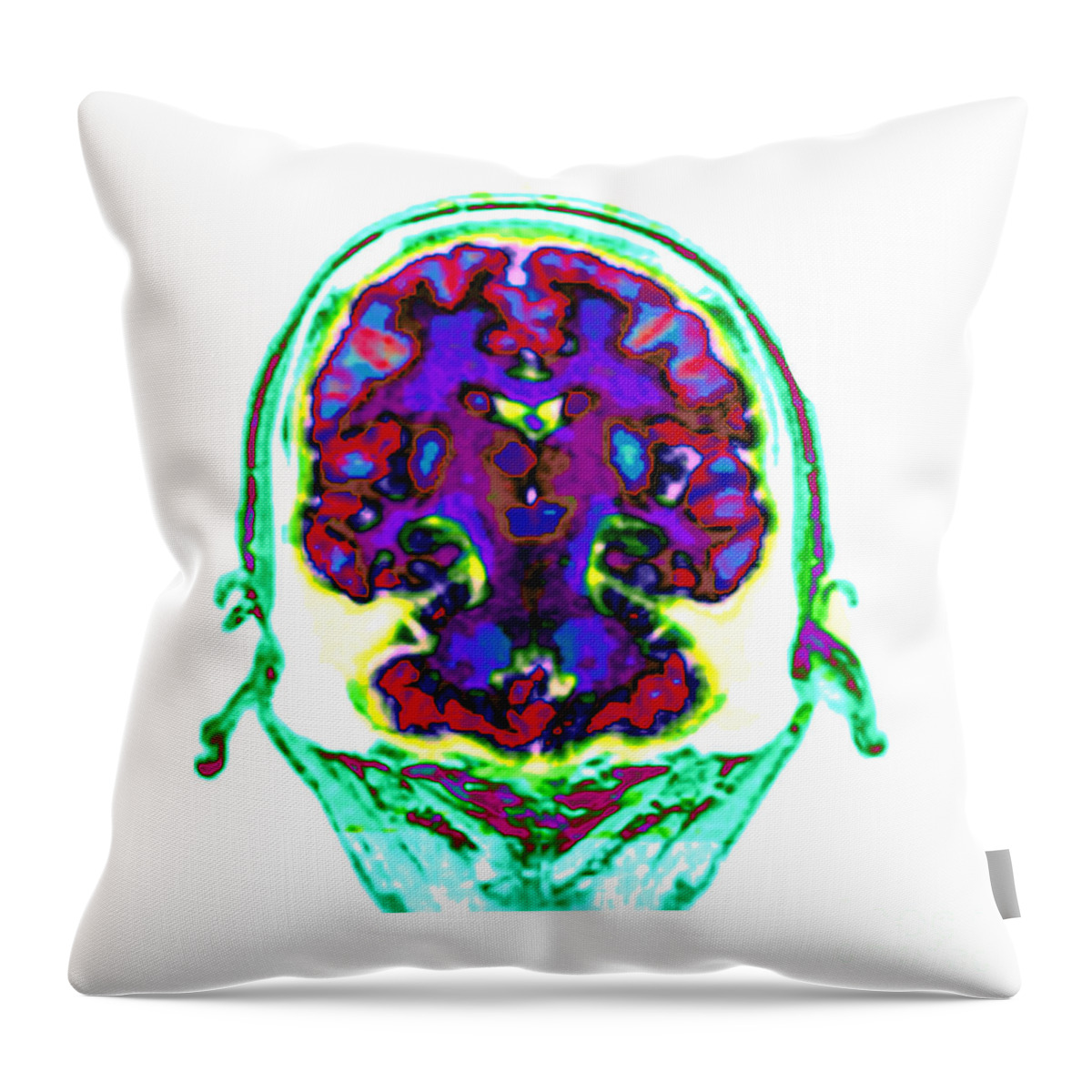 Spect Throw Pillow featuring the photograph Spect Exam Of Human Brain by Living Art Enterprises