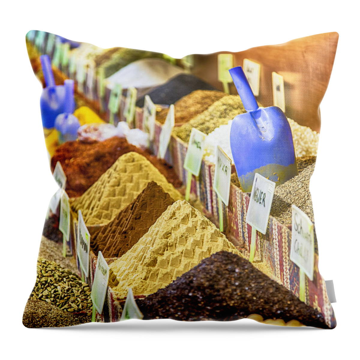 Turkey Throw Pillow featuring the photograph Spice market by Sophie McAulay