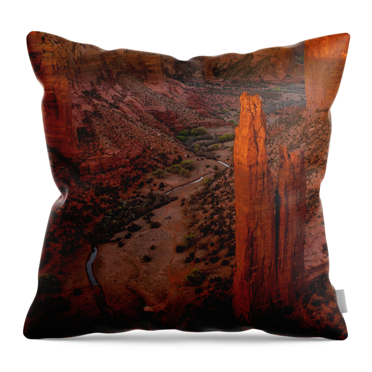 Southwest Throw Pillow featuring the photograph Spider Rock Sunset by Tim Bryan