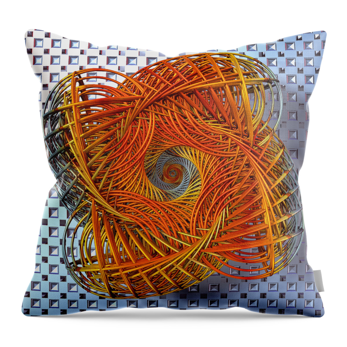 Abstract Throw Pillow featuring the digital art Spin State III by Manny Lorenzo