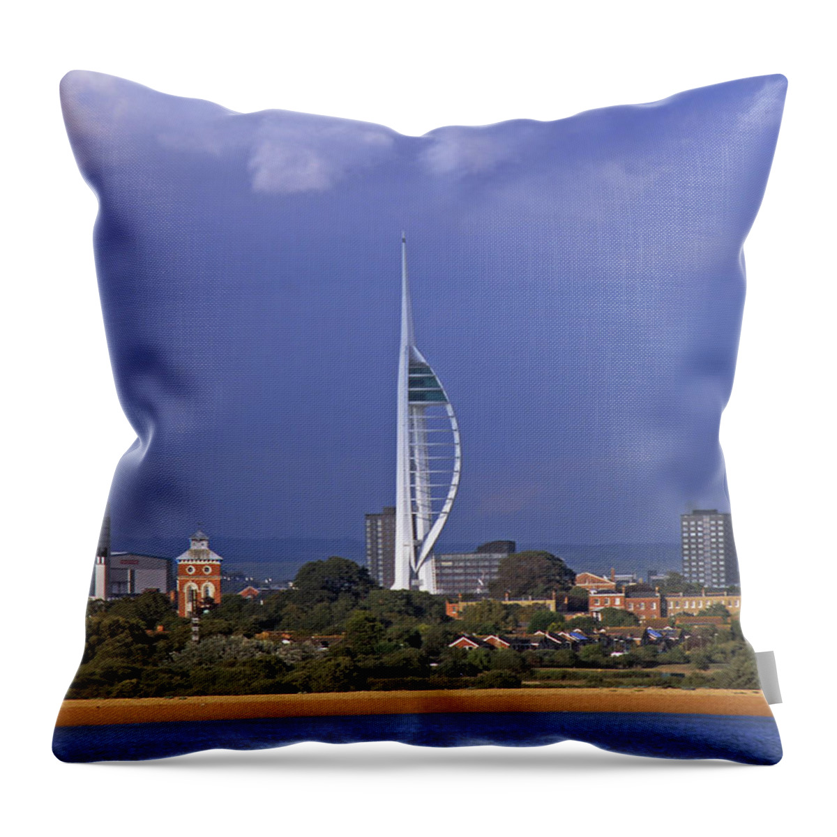 Tower Throw Pillow featuring the photograph Spinnaker Tower by Tony Murtagh