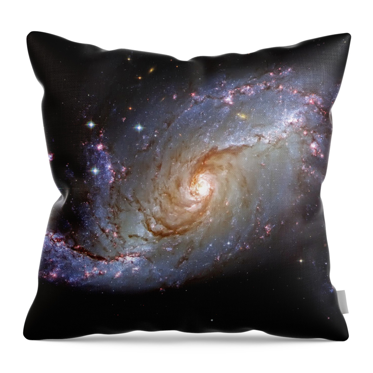 Universe Throw Pillow featuring the photograph Spiral Galaxy NGC 1672 by Jennifer Rondinelli Reilly - Fine Art Photography