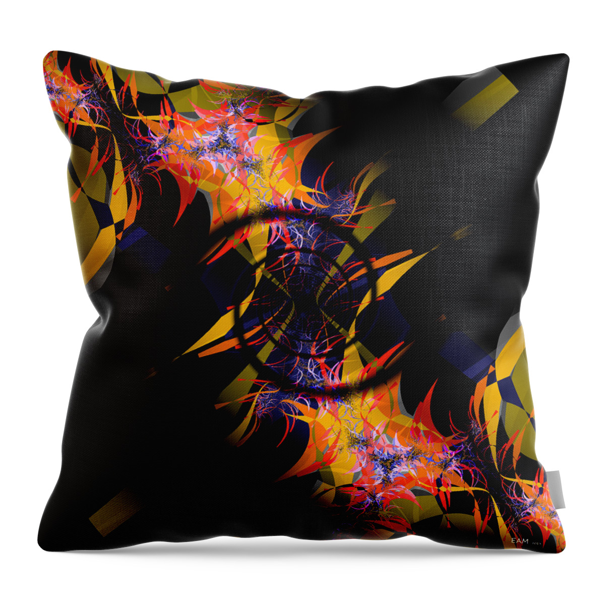 Fractal Art Throw Pillow featuring the digital art Spiral of Burning Desires by Elizabeth McTaggart