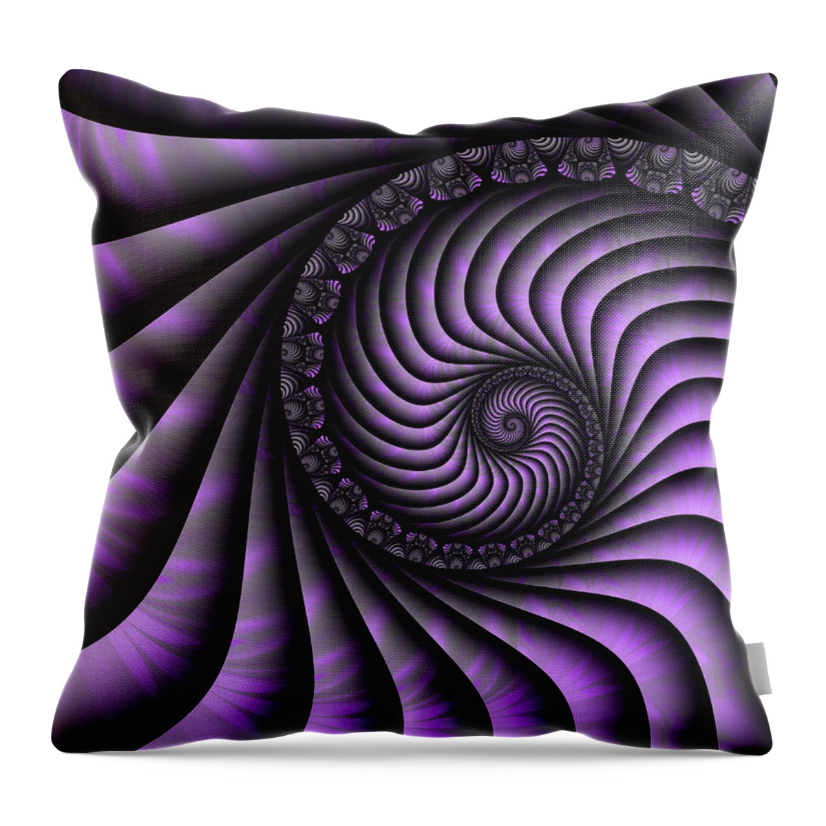 Digital Art Throw Pillow featuring the digital art Spiral Purple and Grey by Gabiw Art