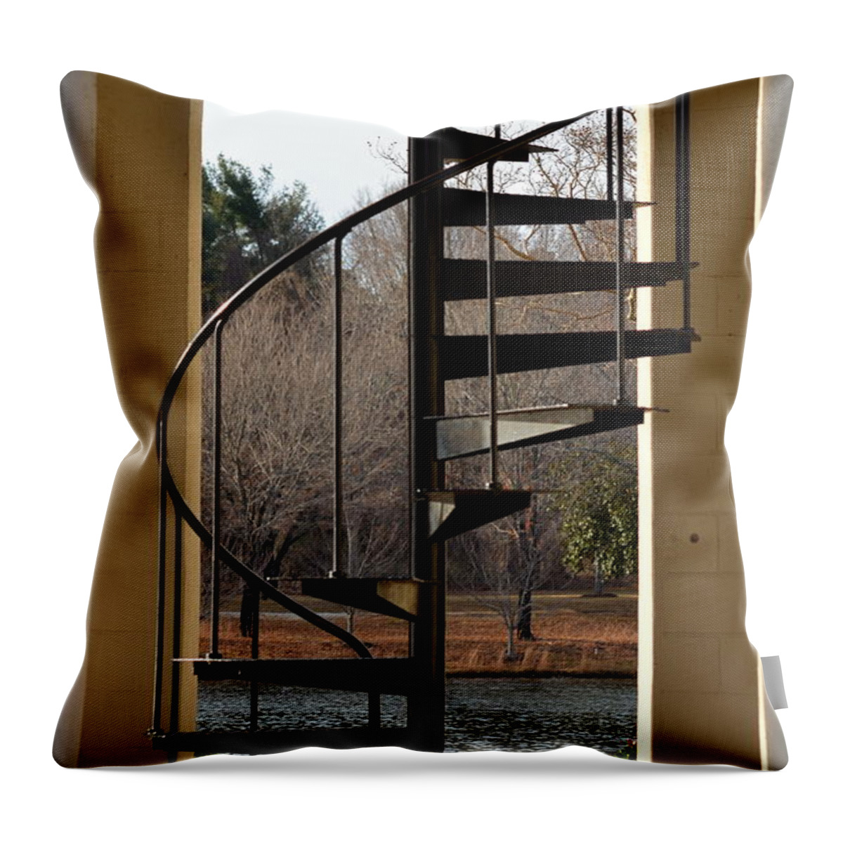 Spiral Staircase Throw Pillow featuring the photograph Spiral Staircase by Corinne Rhode
