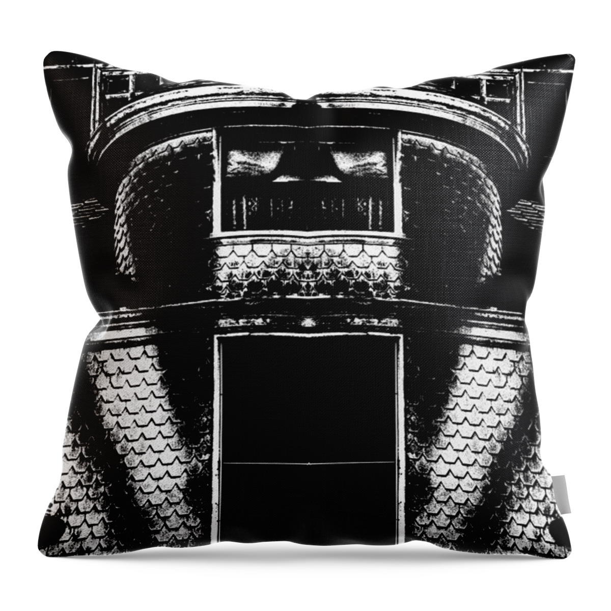 B&w Throw Pillow featuring the photograph Spirit House 2 by Paul W Faust - Impressions of Light