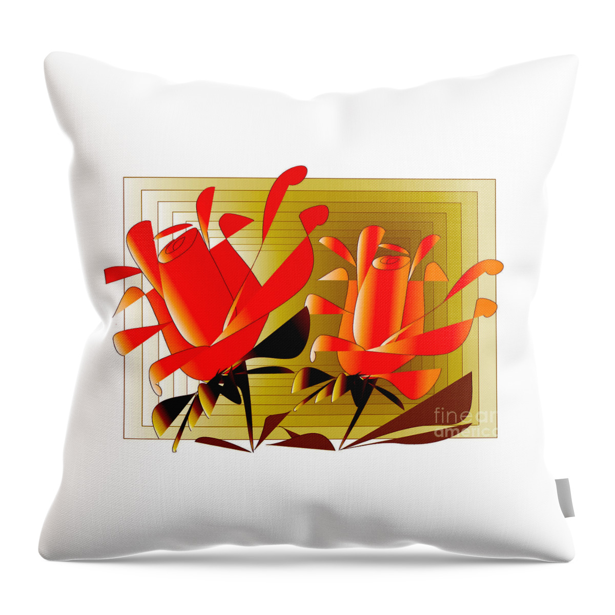 Digital Throw Pillow featuring the digital art Spirit of Roses by Iris Gelbart
