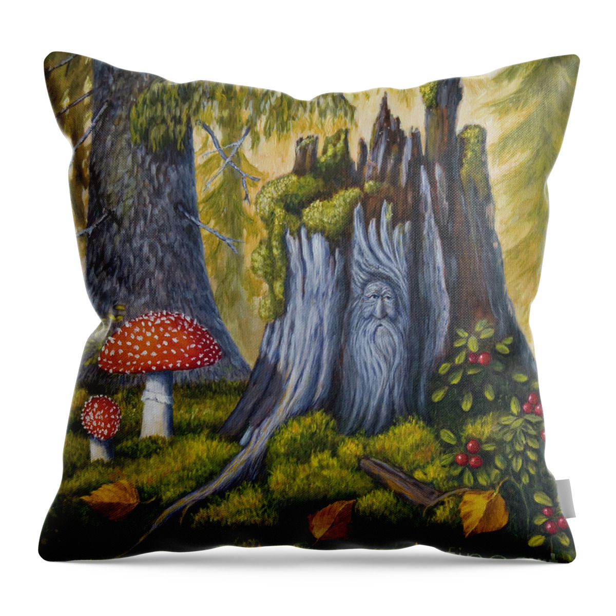 Art Throw Pillow featuring the painting Spirit of the forest by Veikko Suikkanen
