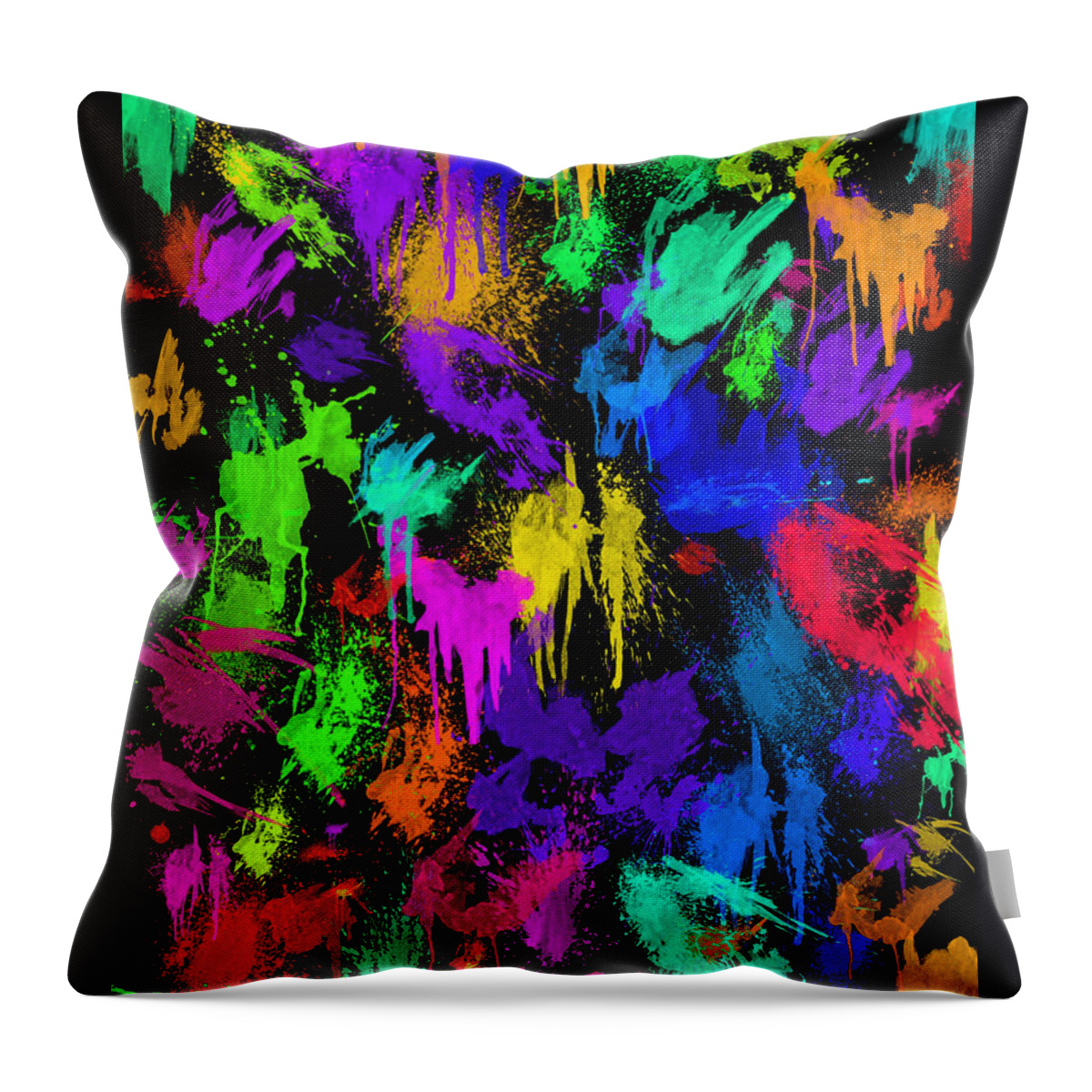 Digital Throw Pillow featuring the digital art Splattered One by Rhonda Barrett