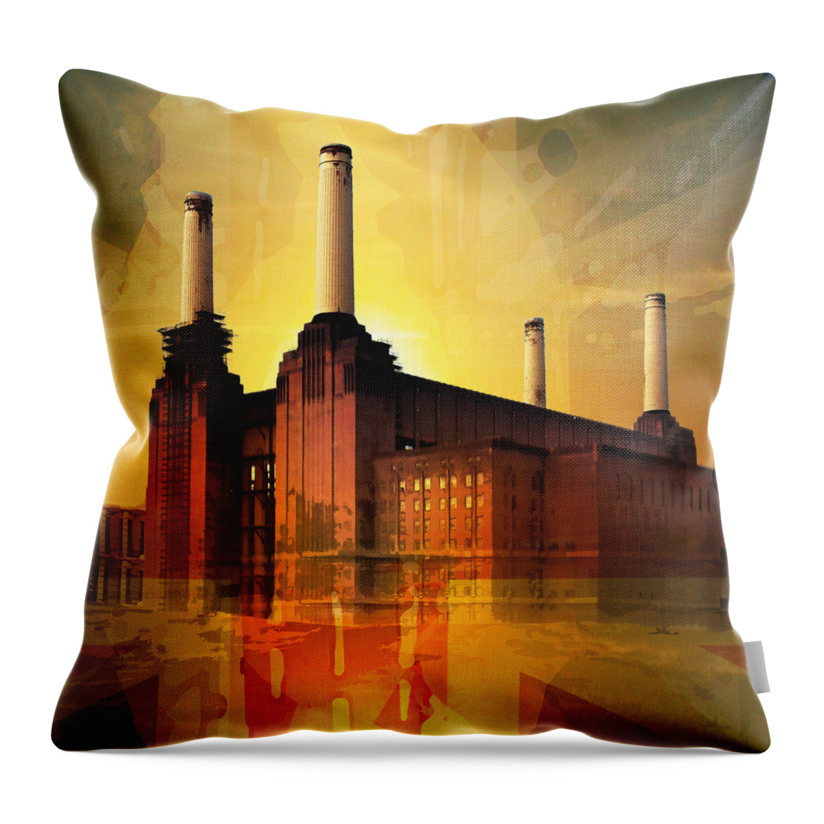Battersea Throw Pillow featuring the photograph Splattersea Square 2014 by BFA Prints