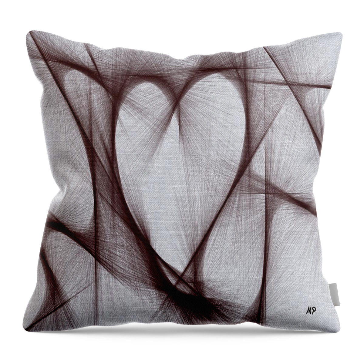 Hearts Throw Pillow featuring the mixed media Splendour by Marian Lonzetta