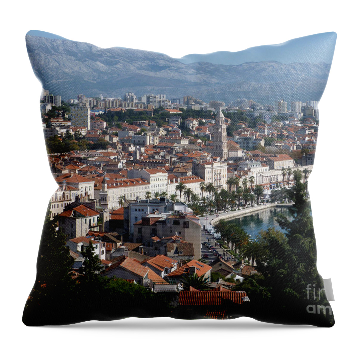 Split Throw Pillow featuring the photograph Split - Croatia by Phil Banks
