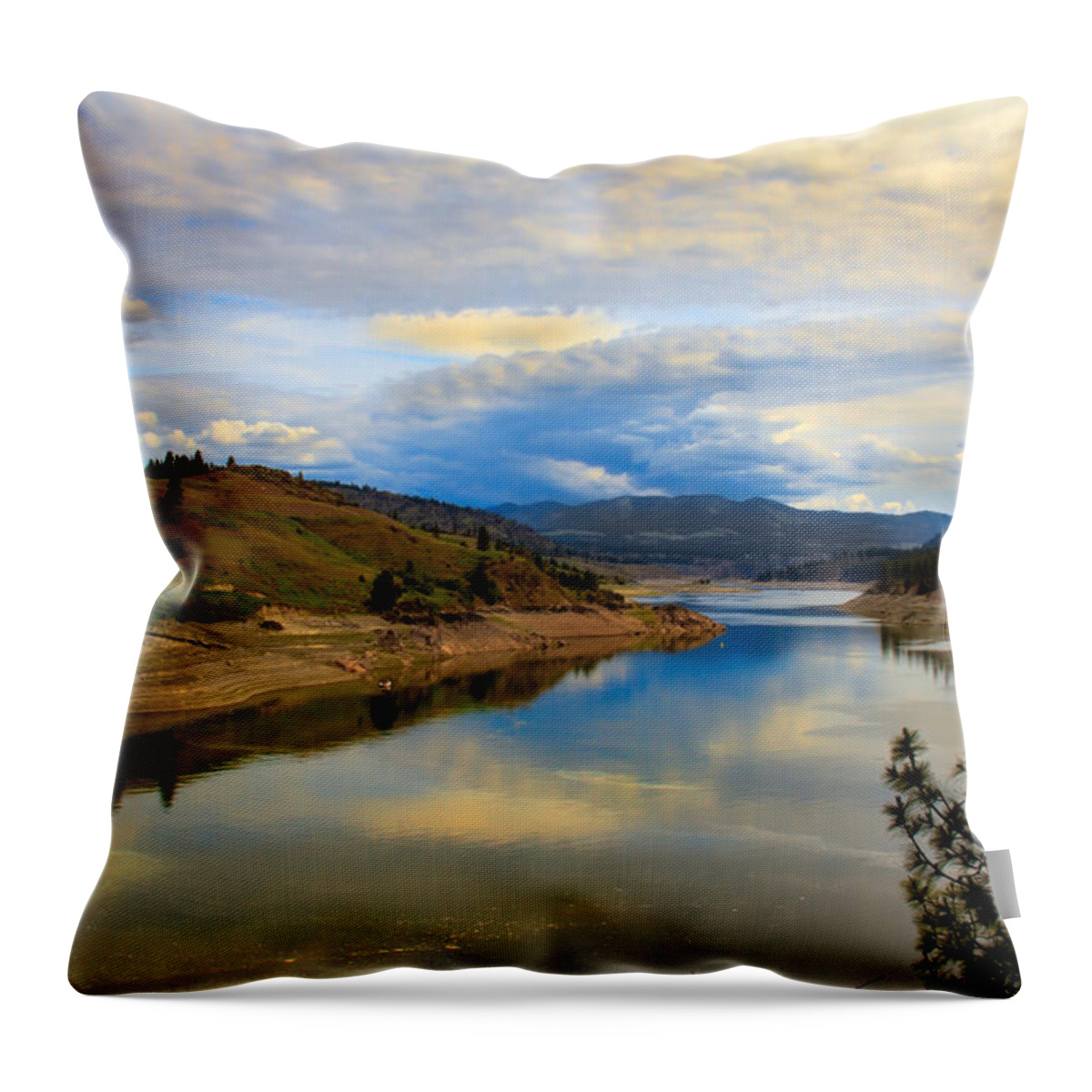River Throw Pillow featuring the photograph Spokane River by Robert Bales