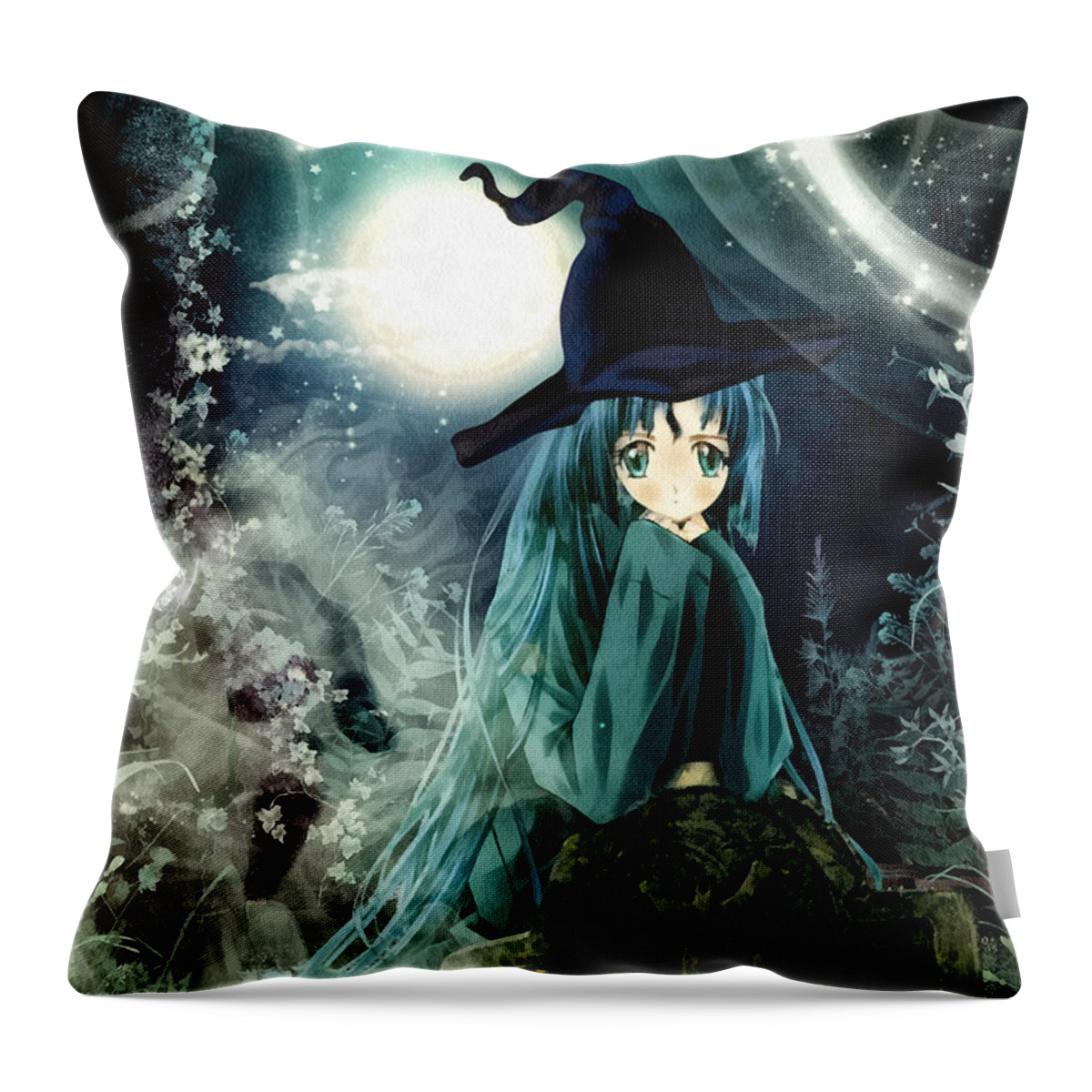 Spooky Night Throw Pillow featuring the painting Spooky Night by Mo T