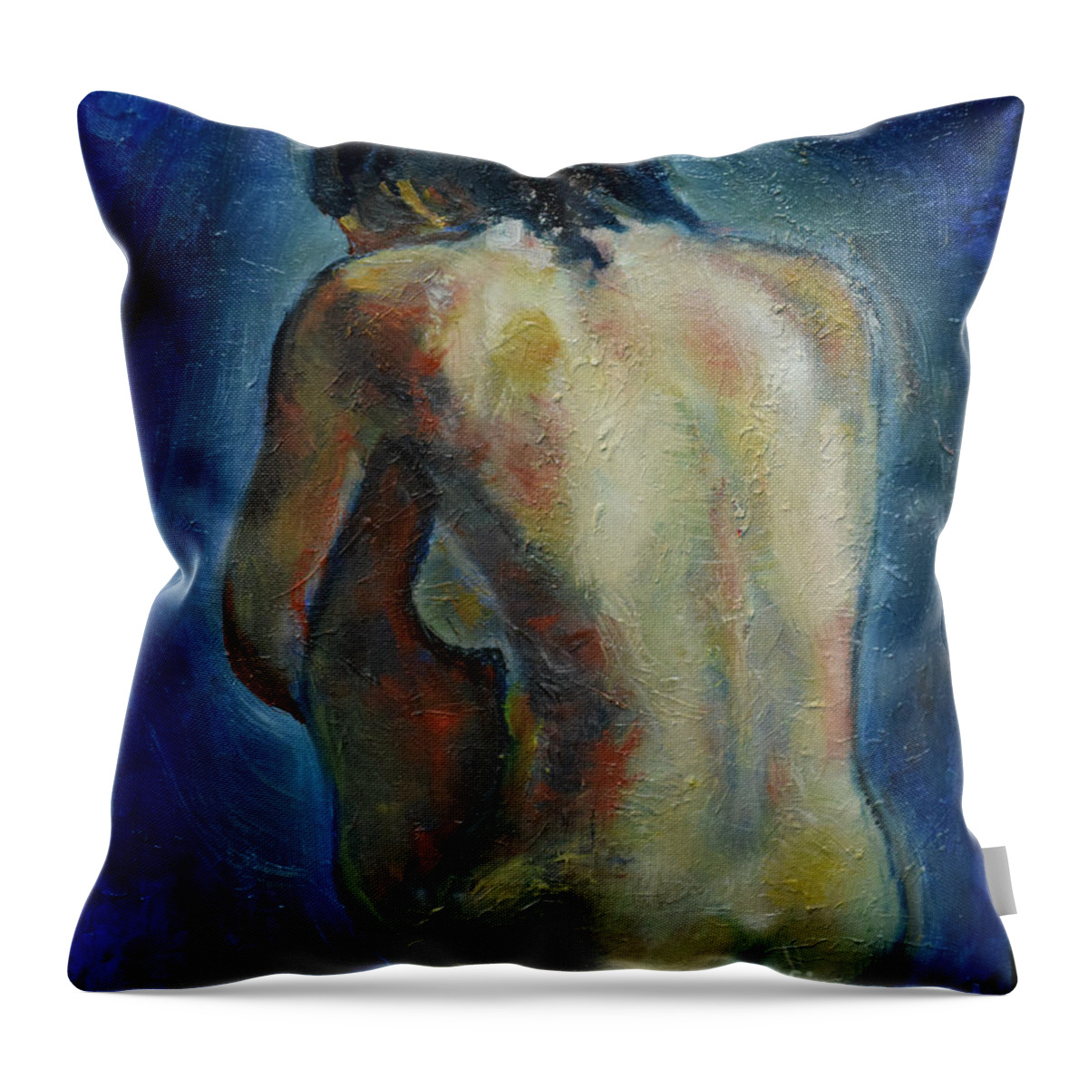 Nude Woman Throw Pillow featuring the painting Sport Girl by Raija Merila