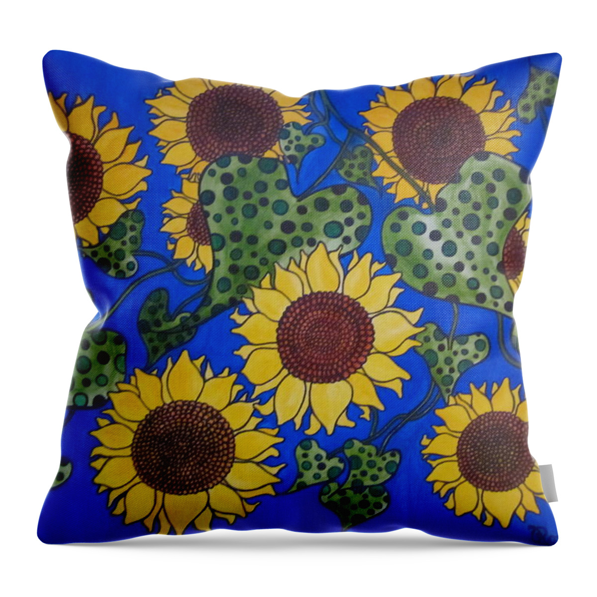 Painting Throw Pillow featuring the painting Spot on by Rosita Larsson