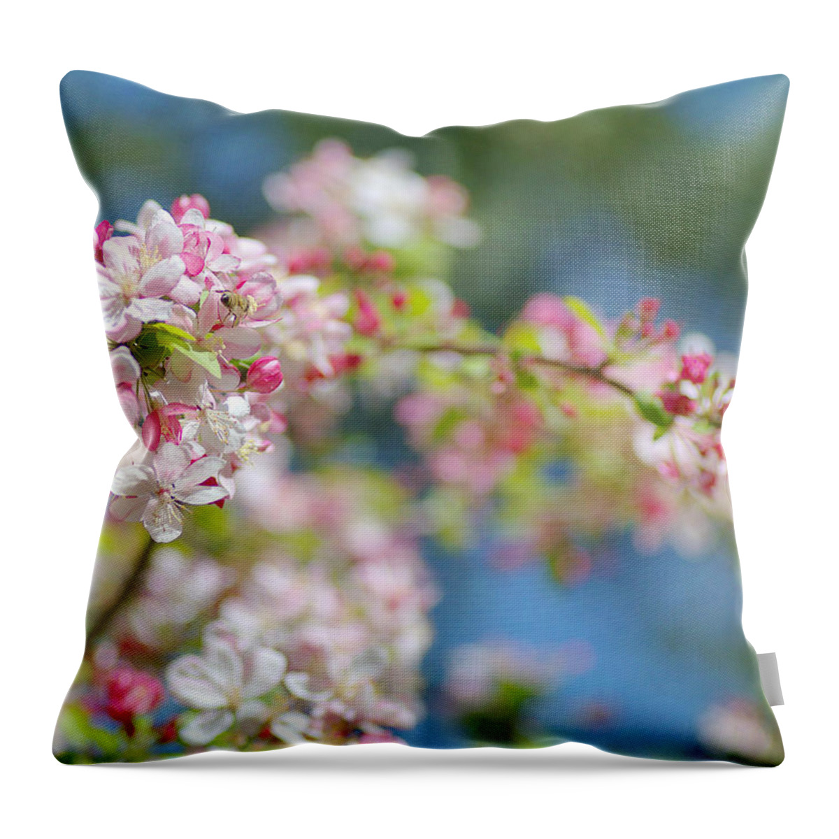 Apple Blossom Tree Throw Pillow featuring the photograph Spring Bouquet 2 by Fraida Gutovich