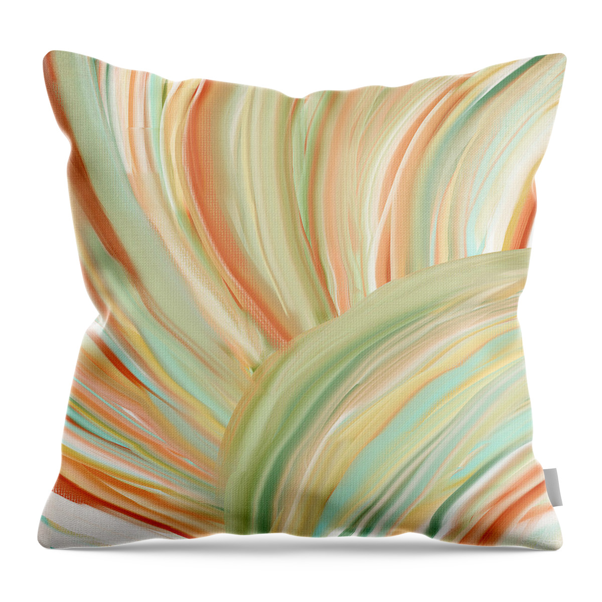 Peach Throw Pillow featuring the painting Spring Colors by Lourry Legarde