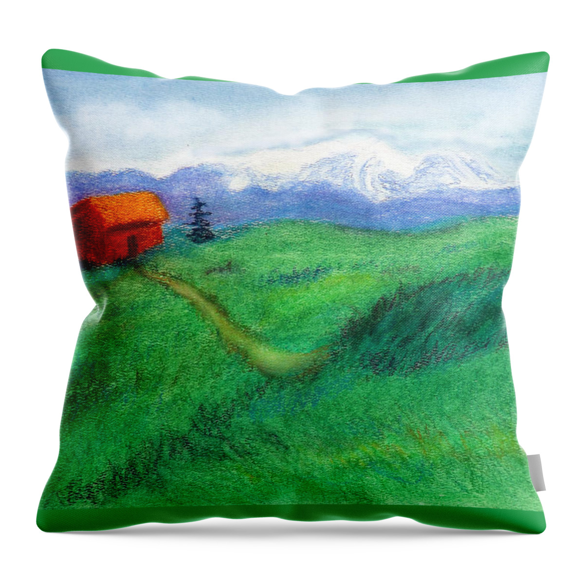 C Sitton Painting Paintings Throw Pillow featuring the pastel Spring Day by C Sitton