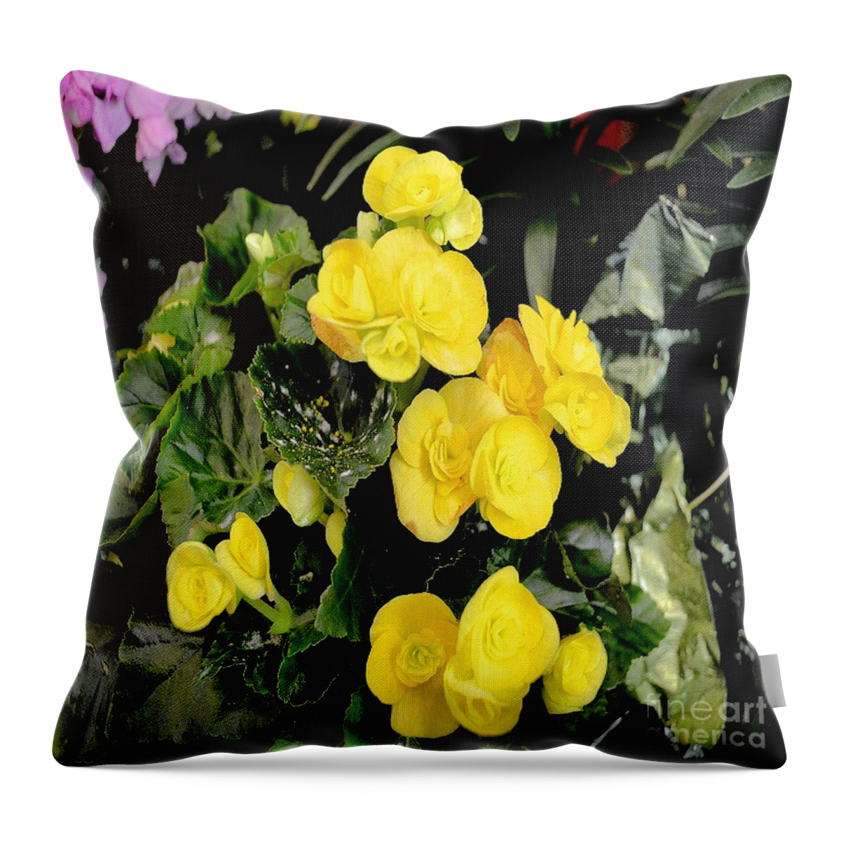 Azalea Throw Pillow featuring the photograph Spring Delight in Yellow by Luther Fine Art