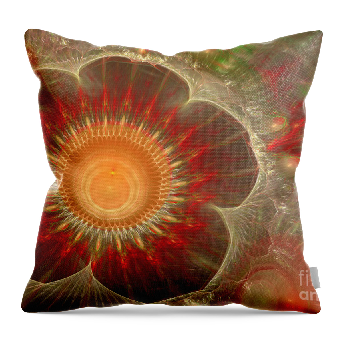 Abstract Throw Pillow featuring the digital art Spring flower by Martin Capek