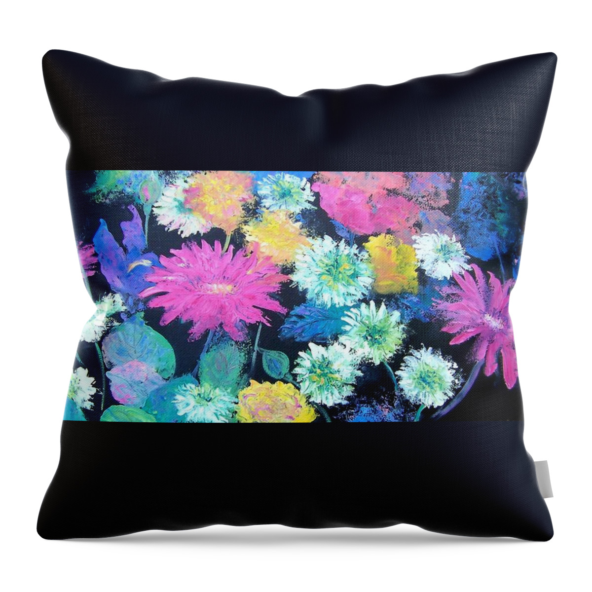 Flowers Throw Pillow featuring the painting Spring Flowers by Jan Matson