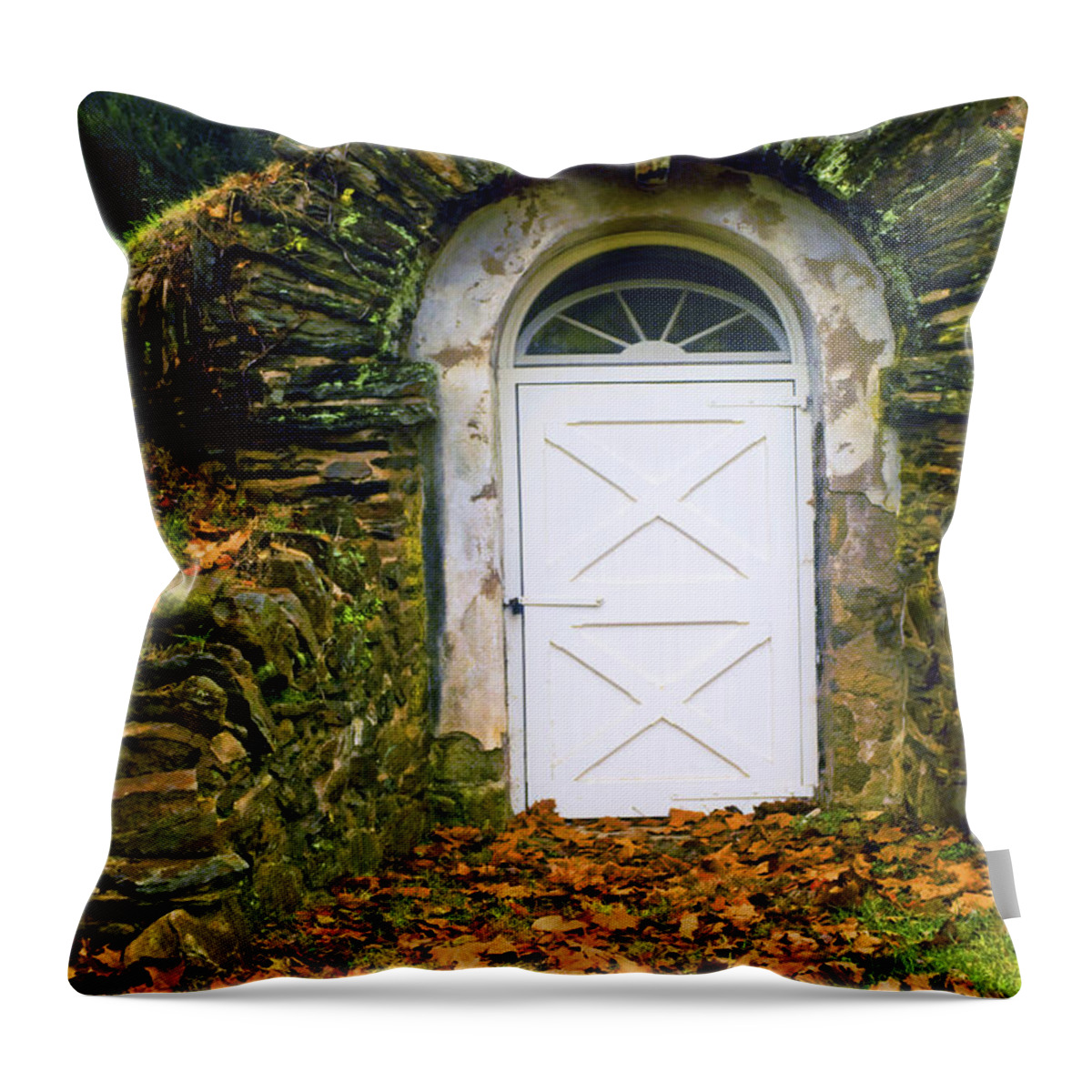 Early American Throw Pillow featuring the photograph Spring House by Paul W Faust - Impressions of Light