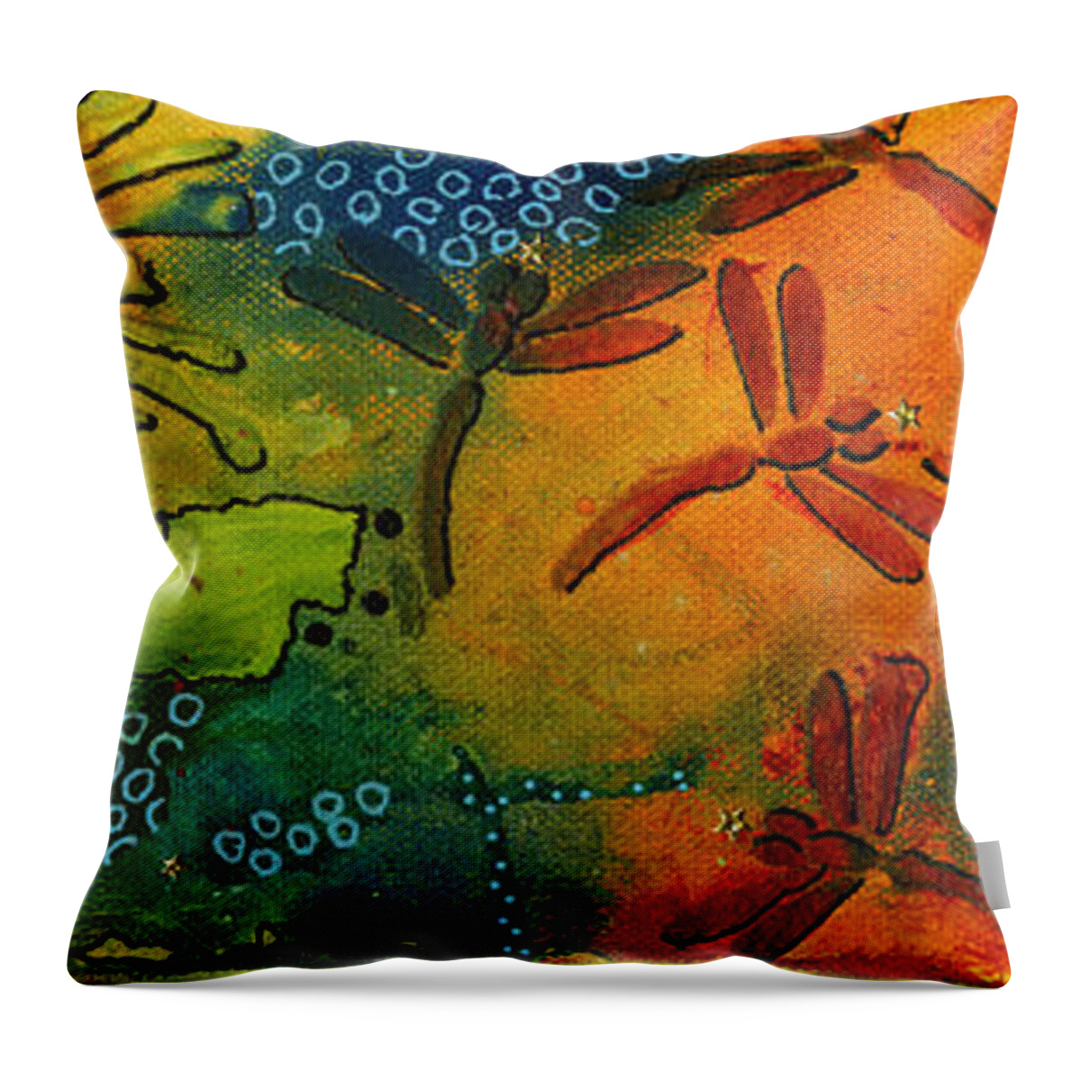 Mixed Media Throw Pillow featuring the mixed media Spring in Full Effect by Angela L Walker