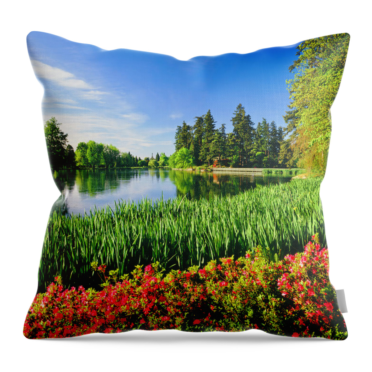 Scenics Throw Pillow featuring the photograph Spring In Portland Oregon by Ron thomas