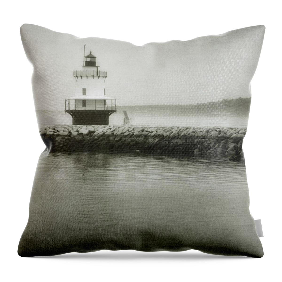 Bay Throw Pillow featuring the photograph Spring Point Ledge Light by Joan Carroll