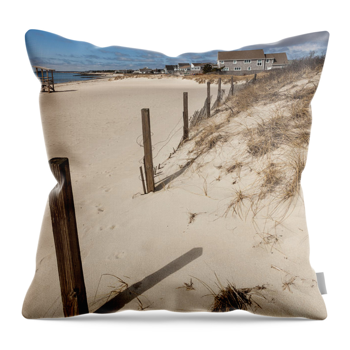 Springtime Saturday Morning Throw Pillow featuring the photograph Springtime Saturday Morning at the Beach by Michelle Constantine