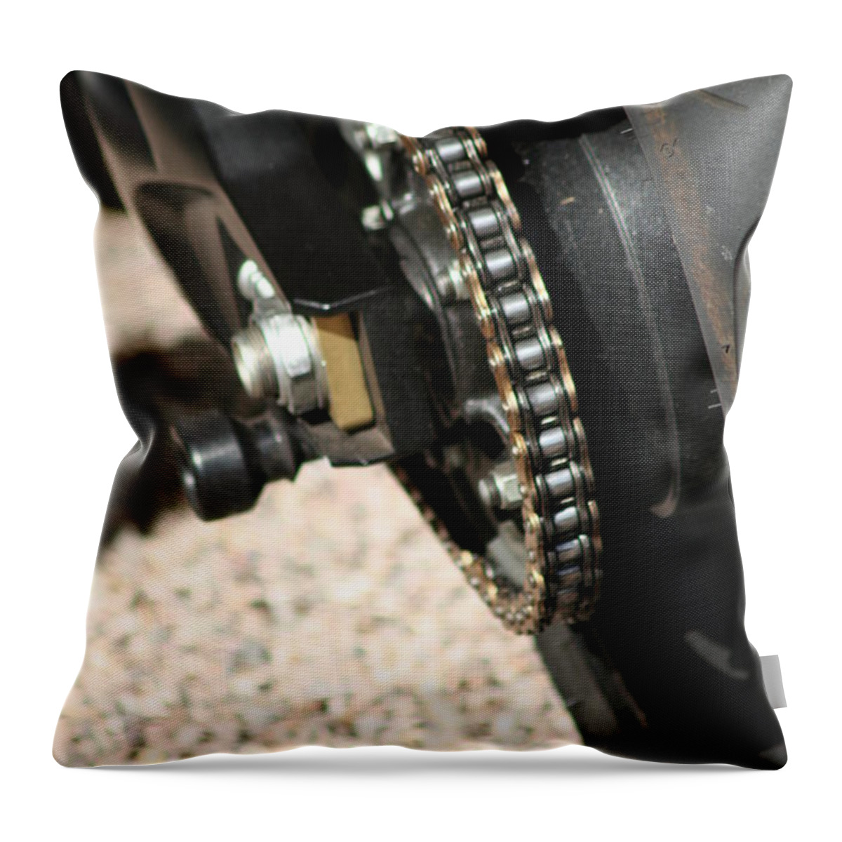 Motorcycle Throw Pillow featuring the photograph Sprocket by David S Reynolds