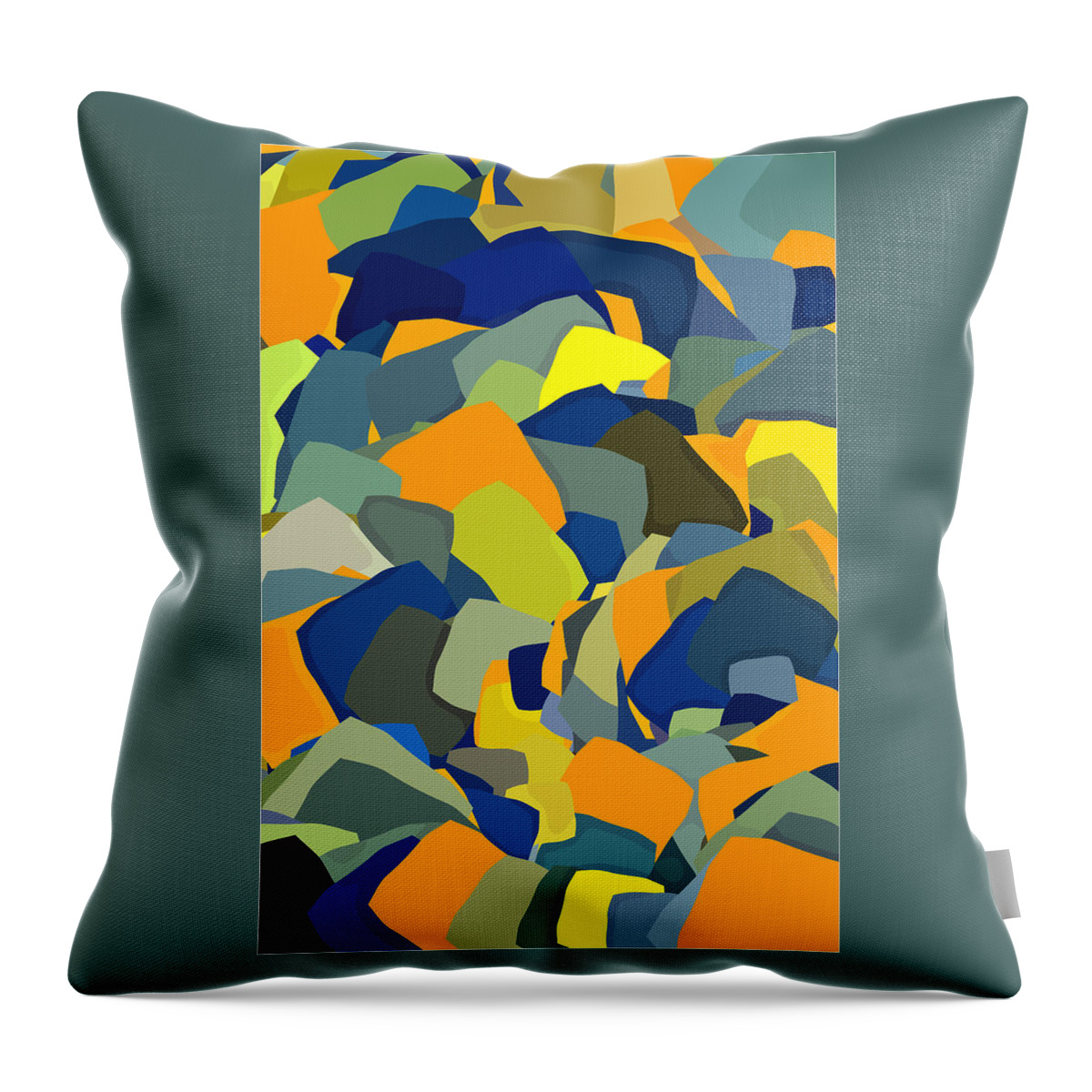 Abstract Throw Pillow featuring the digital art Square Root 3 by Artcetera By   LizMac