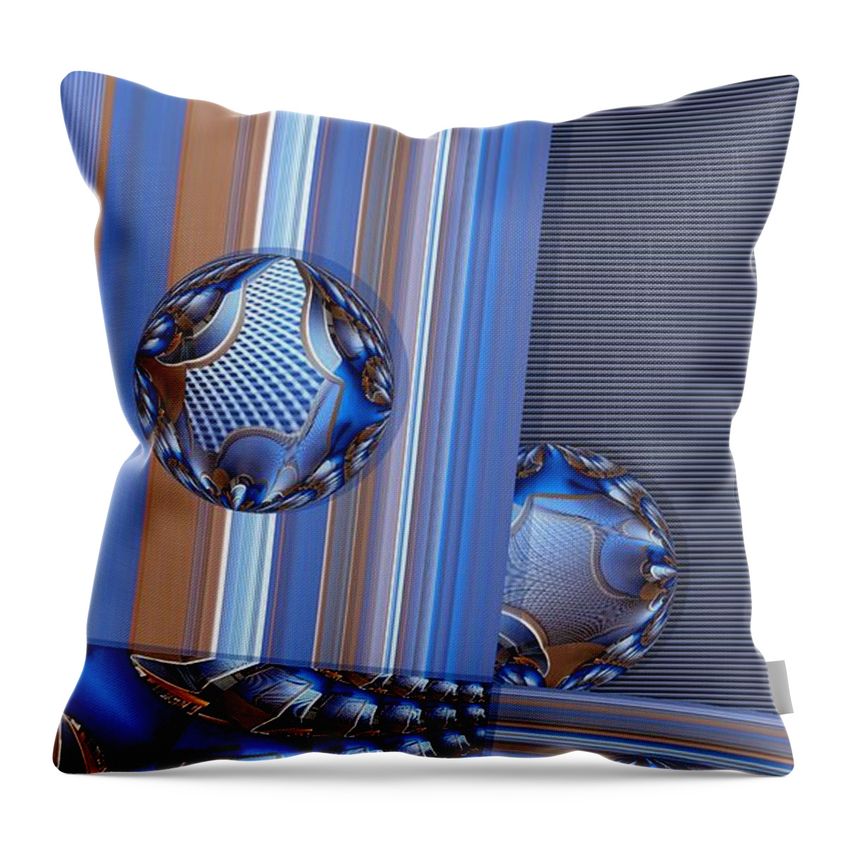 Abstract Throw Pillow featuring the digital art Square with Circles by Ronald Bissett