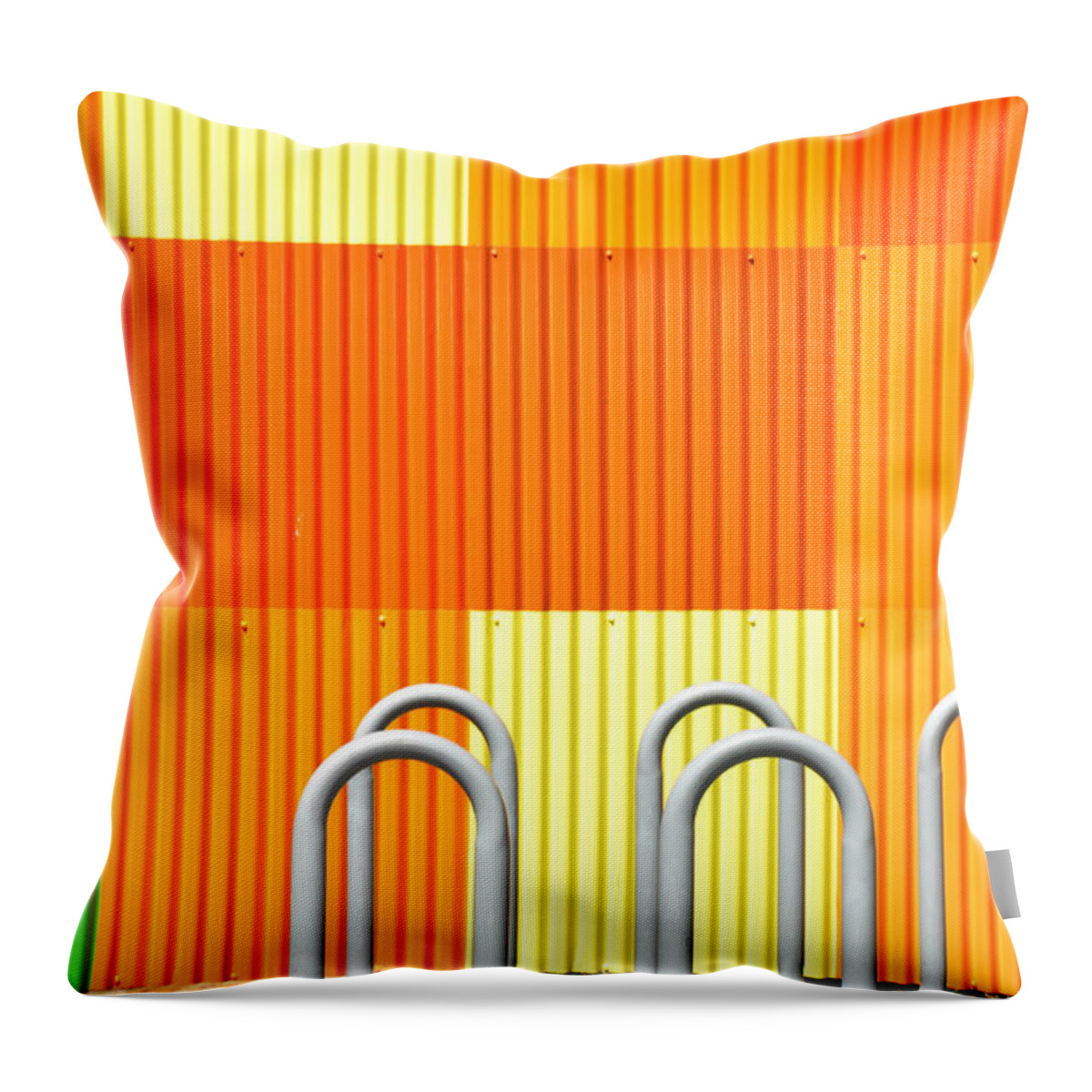 Orange Throw Pillow featuring the photograph Squares by Diane Lent
