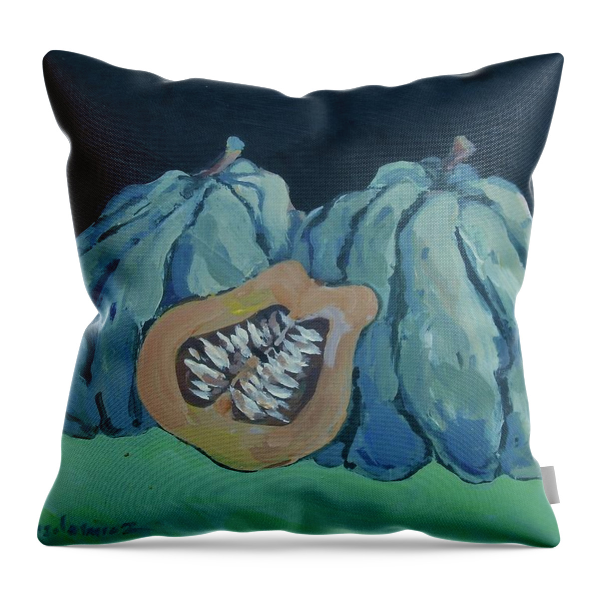 Vegetable Food Throw Pillow featuring the painting Squash by Andrew Drozdowicz
