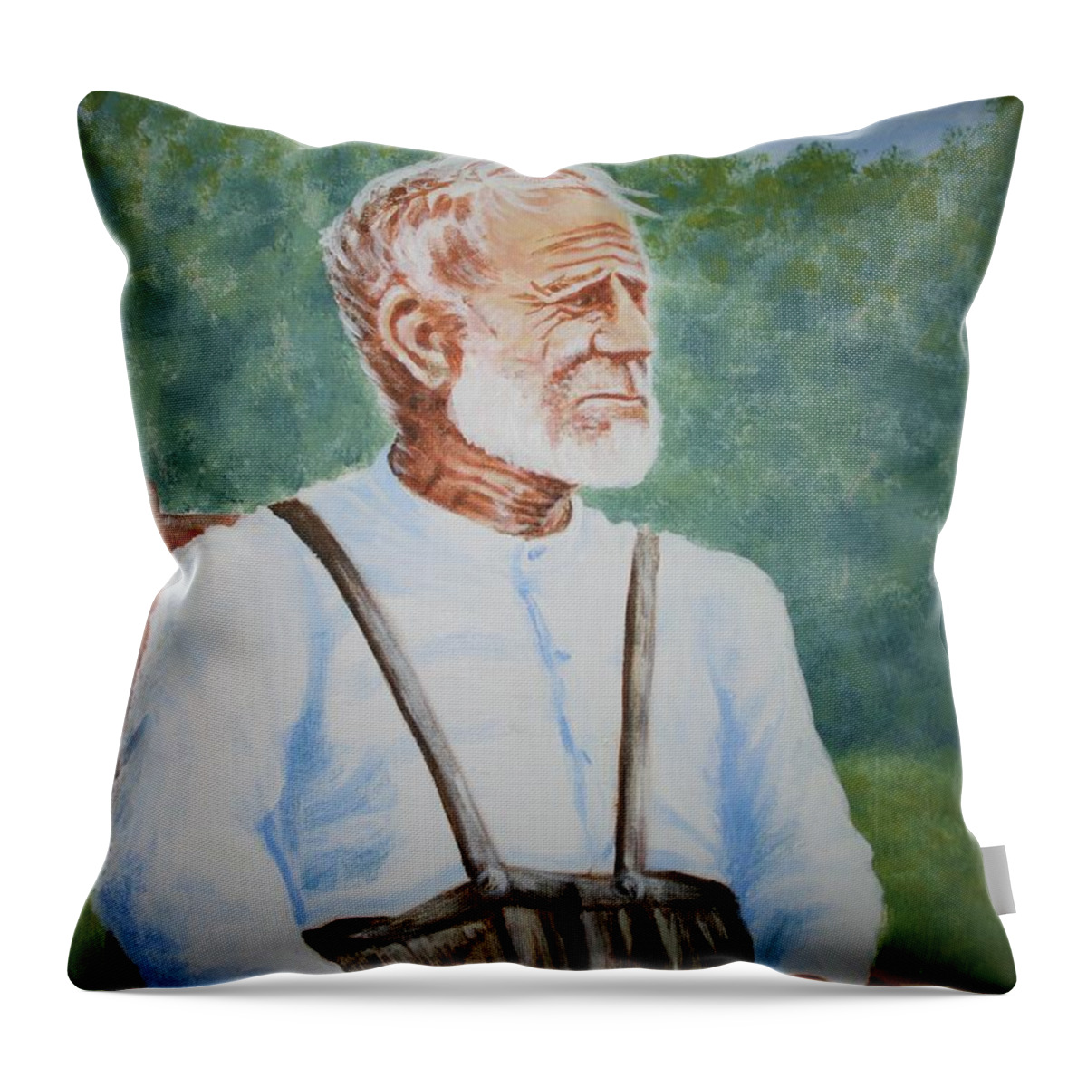 Squire Throw Pillow featuring the painting Squire Bottom by Stacy C Bottoms