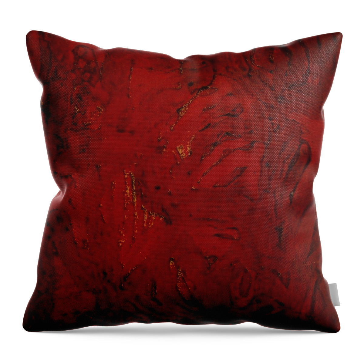 Abstract Throw Pillow featuring the painting Squirm by Erika Jean Chamberlin