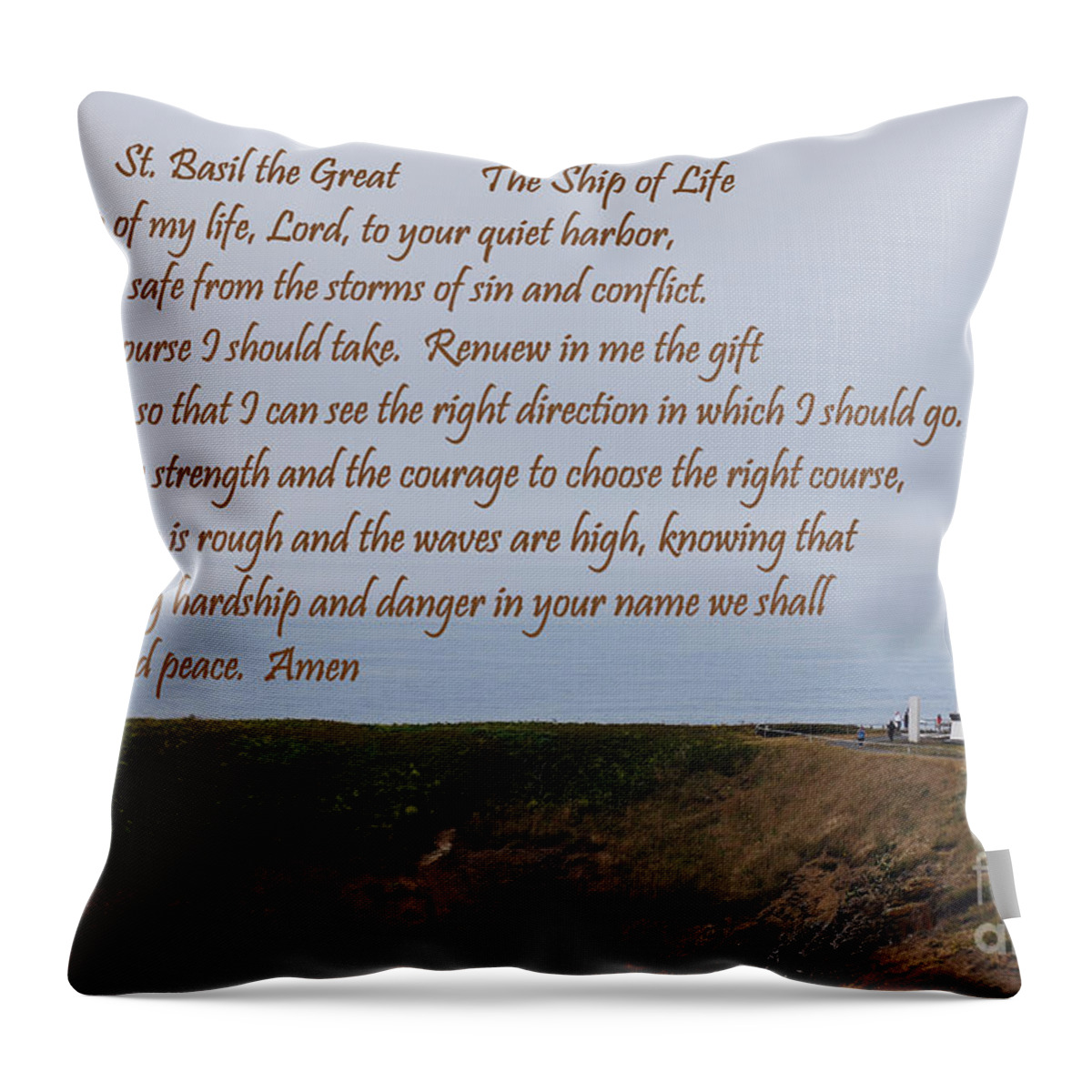 Lighthouse Throw Pillow featuring the photograph St. Basil's Prayer by Sharon Elliott