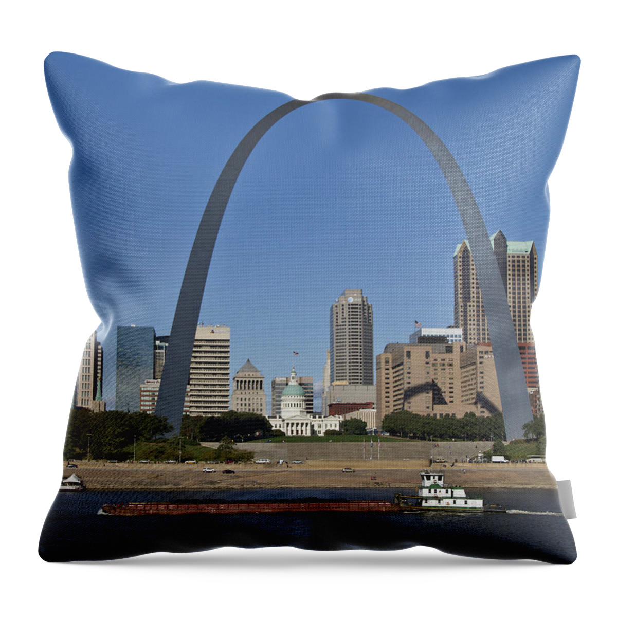 St Louis Arch Throw Pillow featuring the photograph St Louis skyline by Garry McMichael