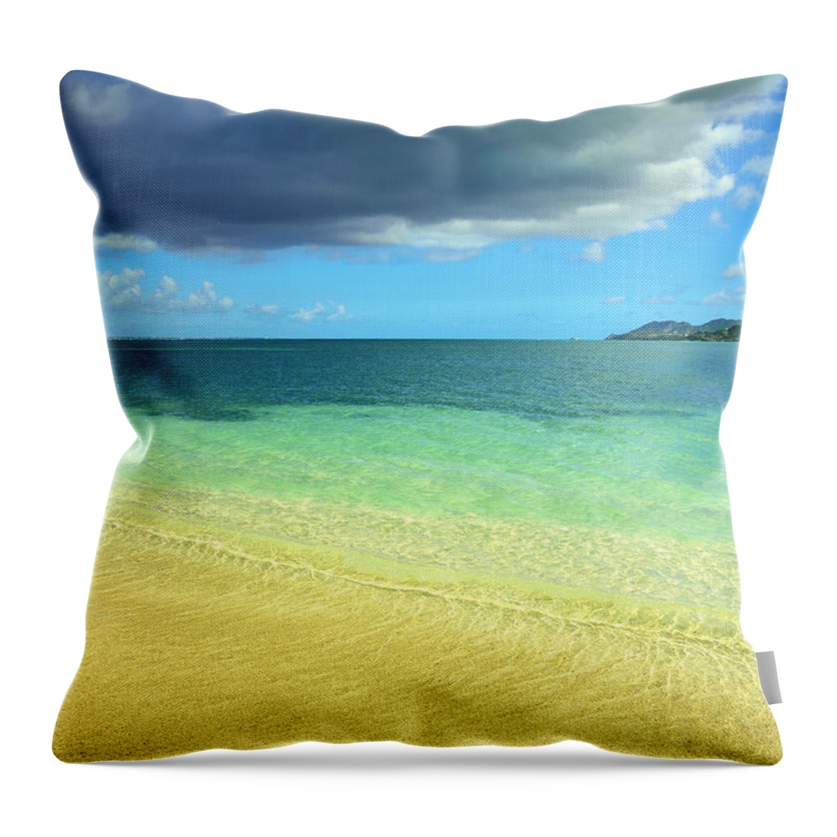 Caribbean Throw Pillow featuring the photograph St. Maarten Tropical Paradise by Luke Moore