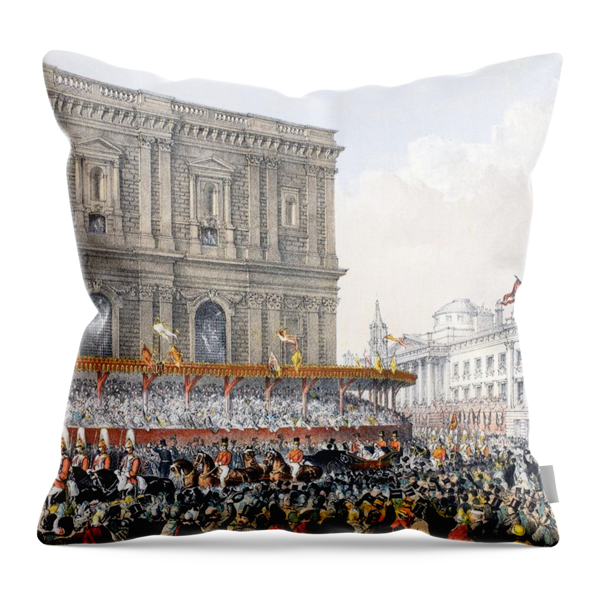 Arrival Throw Pillow featuring the drawing St Pauls, 7th March 1863, From A by English School