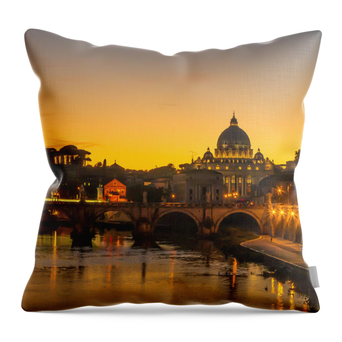 St Peters Throw Pillow featuring the photograph St Peters at Sunset by Weir Here And There